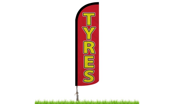 Tyres (Red) Advertising Flag
